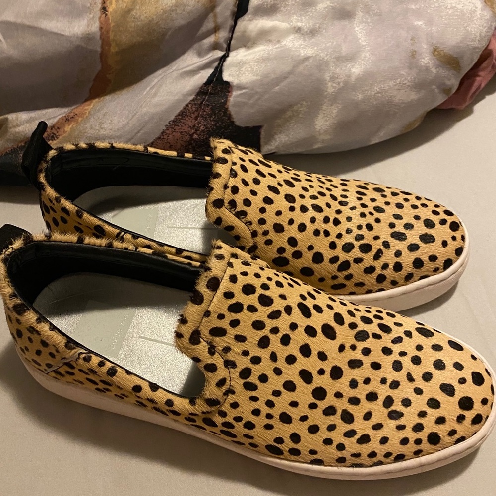 Dolce Vita calf hair slip ons
